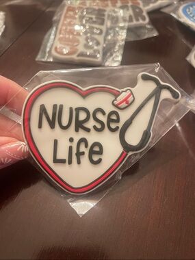 Nurse Life Heart Stethoscope Bogg Bag Charm